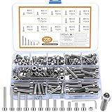 220 Pezzi M6 Viti a Testa Esagonale con Esagono Incassato in Acciaio Inox, Viti e Dadi, Testa a Brugola con Dadi e Rondelle Esagonale con 2 Chiavi