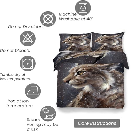 Housse de couette en microfibre douce chat 240x260 sans repassage