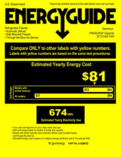 Frigidaire 33" Side-by-Side Refrigerator with 22.2 cu. ft. Total Capacity, Air Filter, LED Interior Lighting, Ice Maker in Stainless Steel on Fridge.com