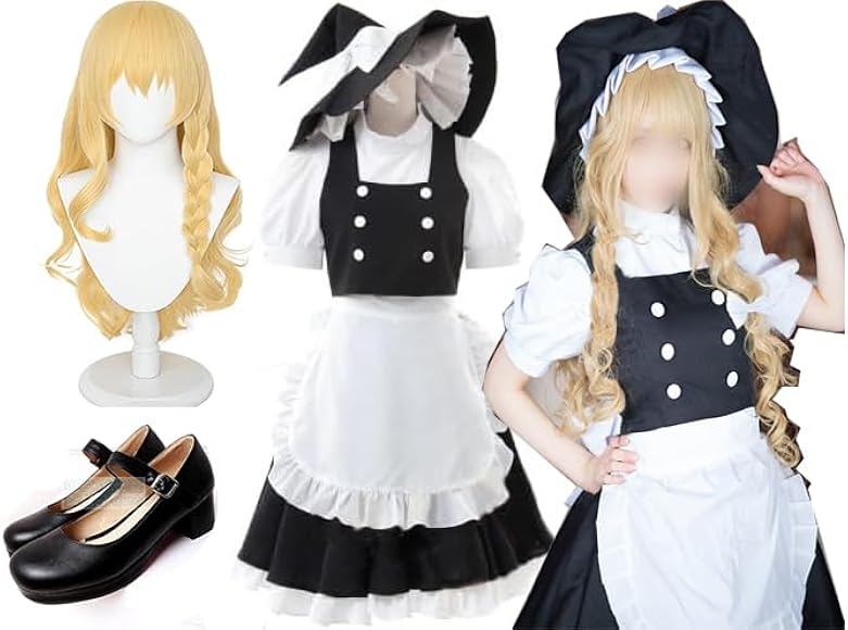 Amazon.co.jp: [楽コス] 魔理沙 コスプレ 衣装 フルセット マリサ きり 