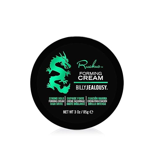 Billy Jealousy Ruckus Crema formadora de cabello para hombres con fuerte sujeción y alto brillo, reutilizable, aspecto natural, producto de peinado