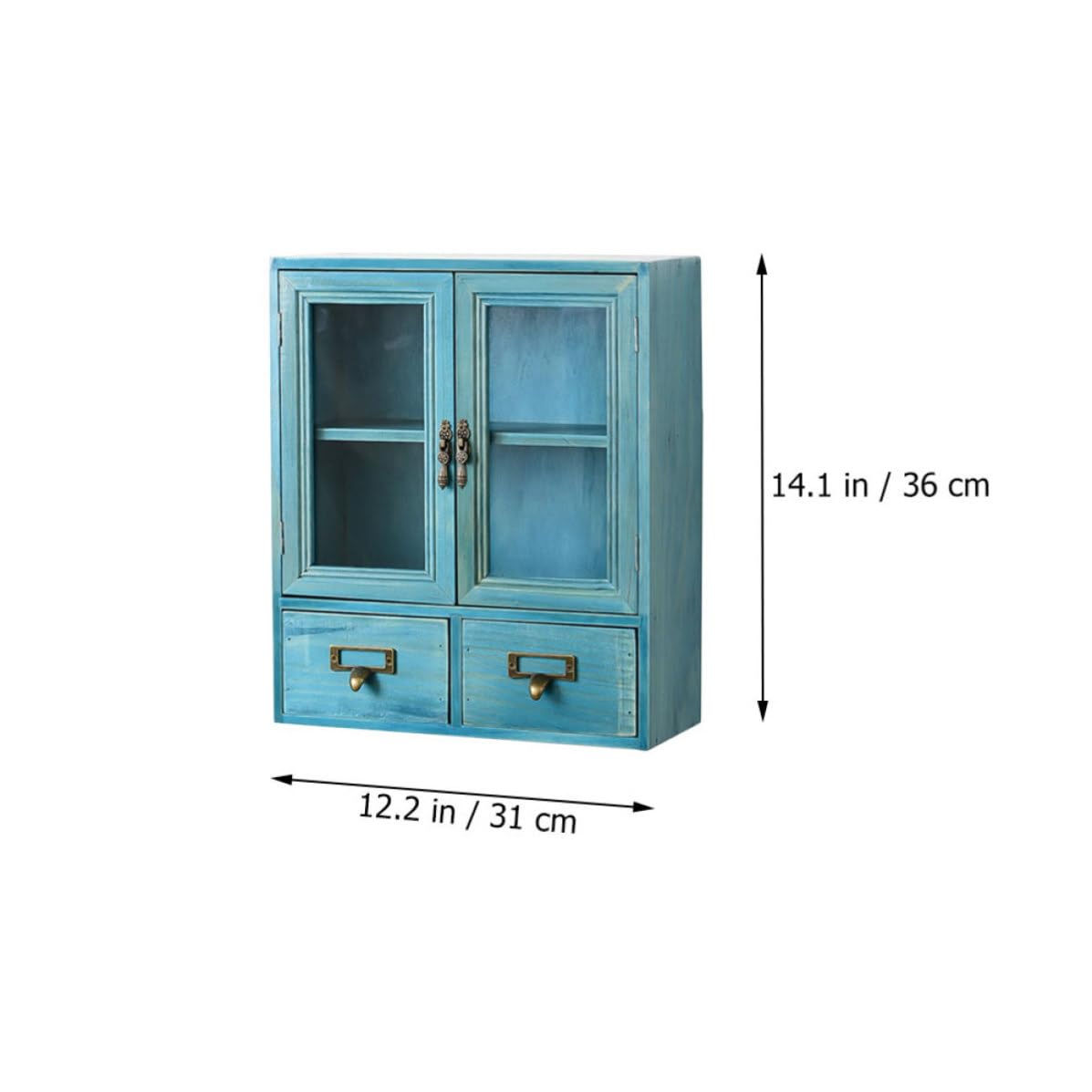 KICHOUSE Organizer in Legno a 2 Livelli per Gioielli e Cosmetici, Portaoggetti da Scrivania per Ufficio e Casa Stile Moderno