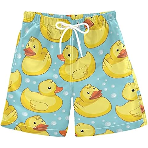 Anantty Boys Swim Trunks Cute Yellow Duck Swimming Shorts Beach Board Shorts Trunks Swimwear Bathing Suit Swimsuit Beachwear Cover