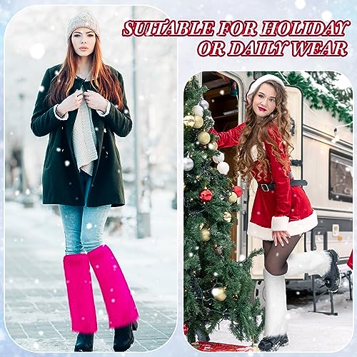 Vicenpal 3 Pair Faux Fur Leg Warmers Sets - Soft Boot Winter Cuffs Cover for Women's Festival Wear4