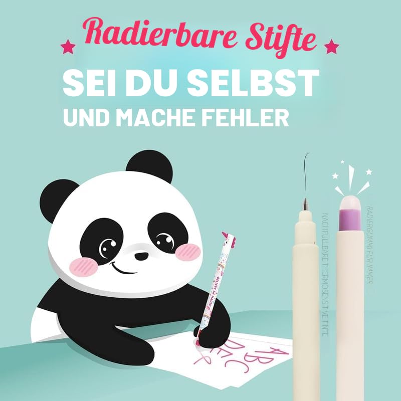 LEGAMI Set mit 19 radierbaren Gelstiften mit thermoempfindlicher Radiertinte, verschiedene Tintenfarben und Schaftdesigns, 0,7 mm Spitze, Tiermotive