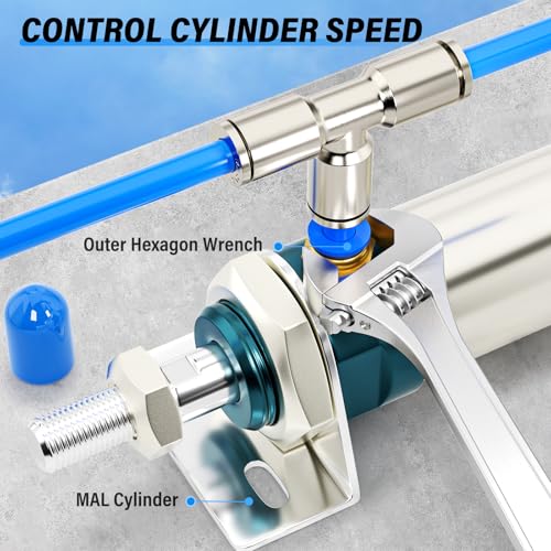 Accesorios de aire de 5/32 push to connect con tee recta antigoteo 8