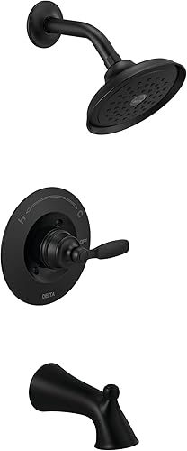 Miniatura 7 de Delta Faucet Woodhurst Serie 14 - Grifo de ducha cromado de un solo mango, kit de molduras de ducha con cabezal de ducha cromado de un solo