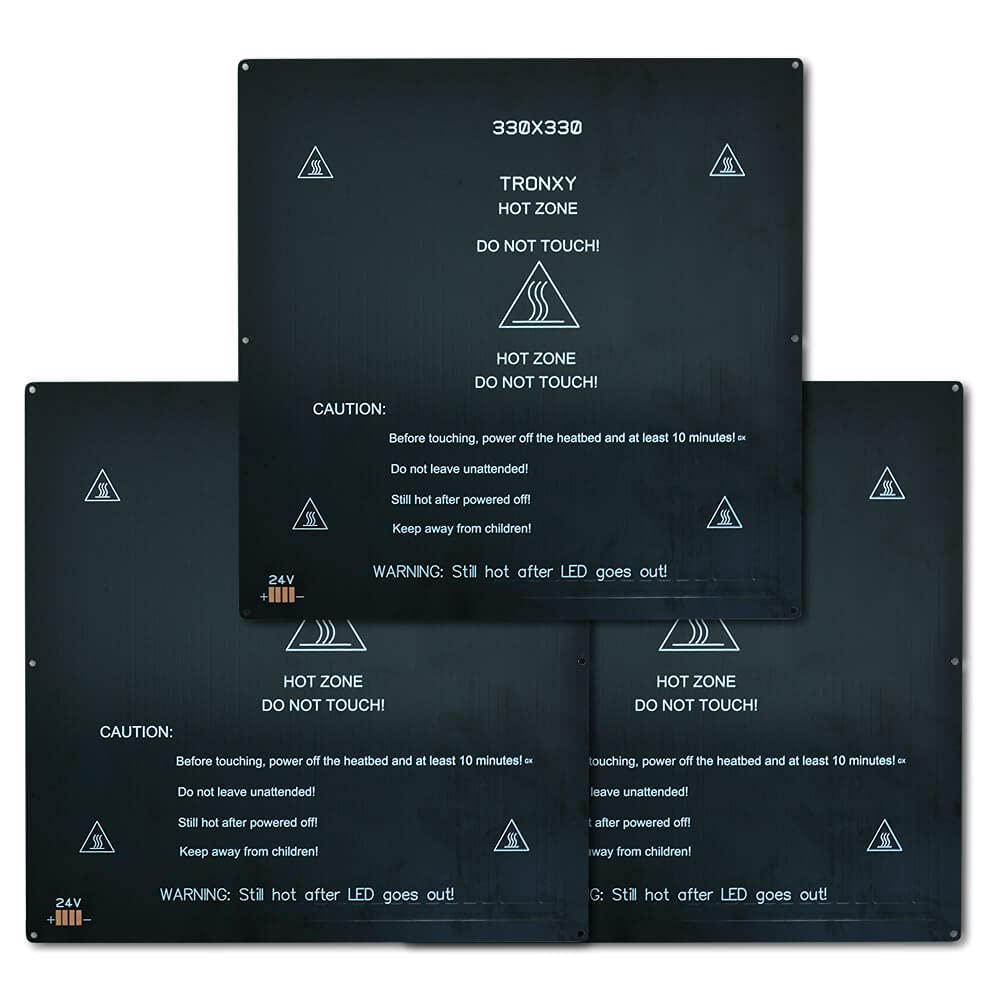 Lysee 3D Printer Parts & Accessories - 3D Printer Black Heating Bed 24V 220 220mm / 330 330mm Printing Standard Aluminum Alloy hot Bed Board - (Size: 330x330-X3S 24V)