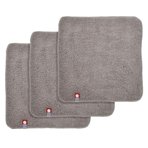 今治(Imabari) ふわふわみにはんかちハンドタオル グレー 20×20cm 3枚セット