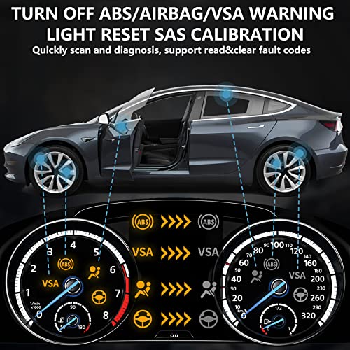 CGSULIT SC630 OBD2 Scanner ABS/Airbag/Engine/SAS Auto Diagnostic Scan Tool Bi-Directional Control with ABS Brake Bleed Car Code Reader for VSA SRS ABS Engine SAS Light Reset Active Test Auto VIN