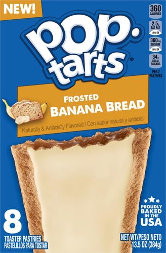 Image of Pop-Tarts Toaster Pastries, Breakfast Foods, Kids Snacks, Frosted Banana Bread (8 Pop-Tarts) (Pack of 2)