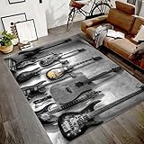 rughouse34 Guitar Design Music Area Rug for Living Room, Salon Decor, Personalized Gift, Modern, 3D, Home Decor