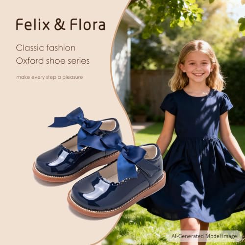 Image of Felix & Flora Toddler Little Girl Mary Jane Dress Shoes - Ballet Flats for Girl Party School Shoes