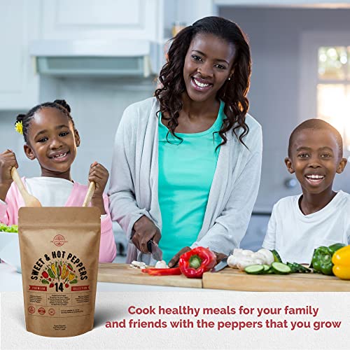 25 Summer Vegetable & 14 Hot And Sweet Pepper Seeds Variety Packs Non-Gmo Heirloom Seeds For Planting Indoor And Outdoor. Over 3200 Seeds. #TOP6