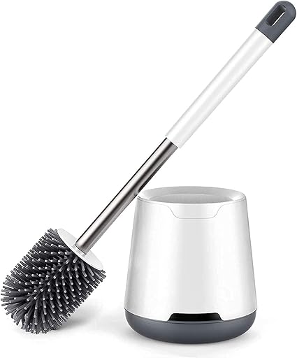 Amazon.com: QOMJT Toilet Brush and Holder , Toilet Bowl Brush for Bathroom ,Flexible Toilet Bowl ...