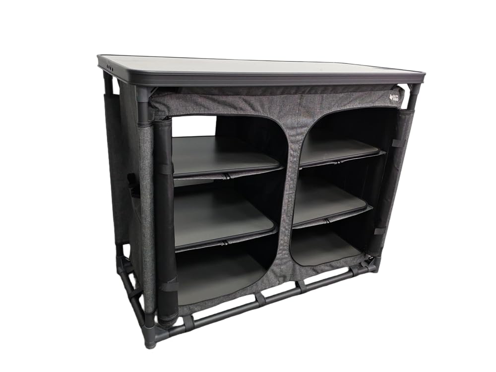 Happy Rhino - Campingschrank Stelvio - Faltschrank - Aufbewahrungsschrank - Camping - Grau - Faltbar