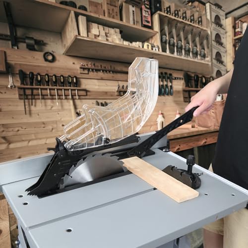 Prostormer Table Saw 10 Inch, 15Apm 5,000 RPM Benchtop Saw with Stand, Fence and Push Stick, Support 90° Cross Cut & 0-45° Bevel Cut - Image 7