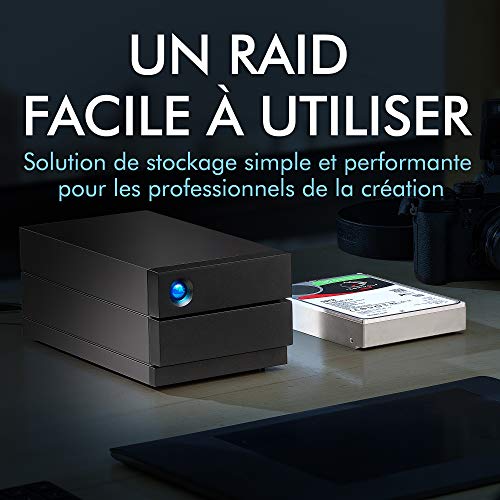 LaCie 2big RAID 16 To disque dur externe de bureau HDD Thunderbolt 3 USB C 7 200 trmin disques d'entreprise pour Mac et PC services Rescue valables STHJ16000800 - vue 6