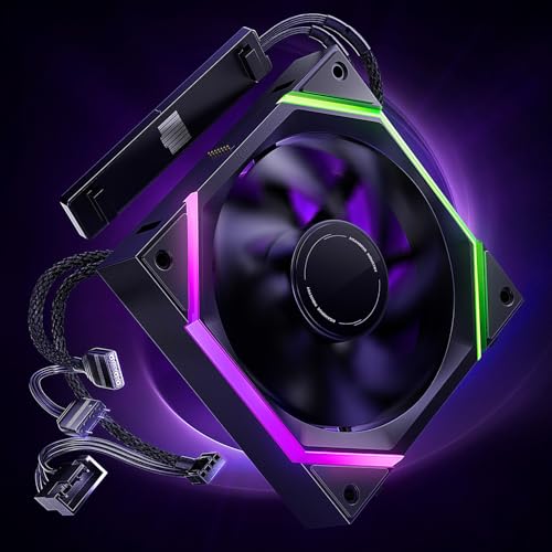 AsiaHorse Nyota Pro Ventilateur de boîtier pour PC, 120 mm, 120 mm, ARGB PWM 2000 tr/min, silencieux, à haut flux d'air, pale standard (évacuation de l'air...