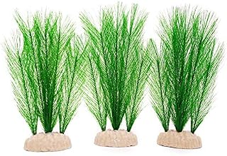 BEGONDIS 3Pcs Aquarium Decorations Fish Tank Artificial Green Water Plants Made of Silk