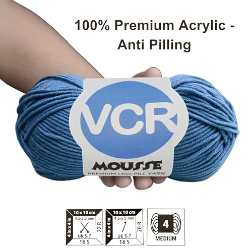 Image of VCR 4ply Bright Peacock Yarn, 100 Grams Hank, 190 Meters Length, Acrylic Ball for Crochet and Knitting, Soft Crosia Threads, Pack of 1 Yarn, Suitable for DIY Crafts