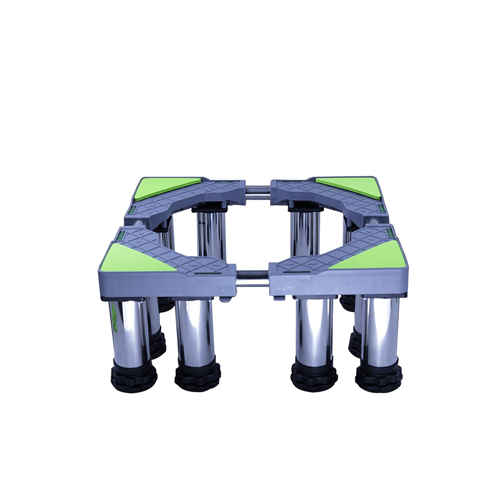 Base ajustable para lavadora con ruedas, soporte resistente para lavadora y secadora de carga frontal, 4 ruedas + 4 pies