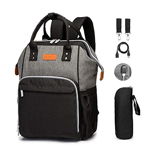 Mochila Pañales Biberones  PAREIKO Bebé Impermeable con Estilo Oxford Bolso de Gran