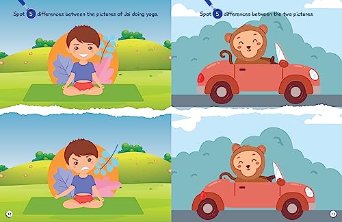 Image of Brain Activity Book for Kids - Spot Differences - Brain Boosting Activity Book - Early Learning - Activity Book for Children - 3 to 7 Years Old Kids