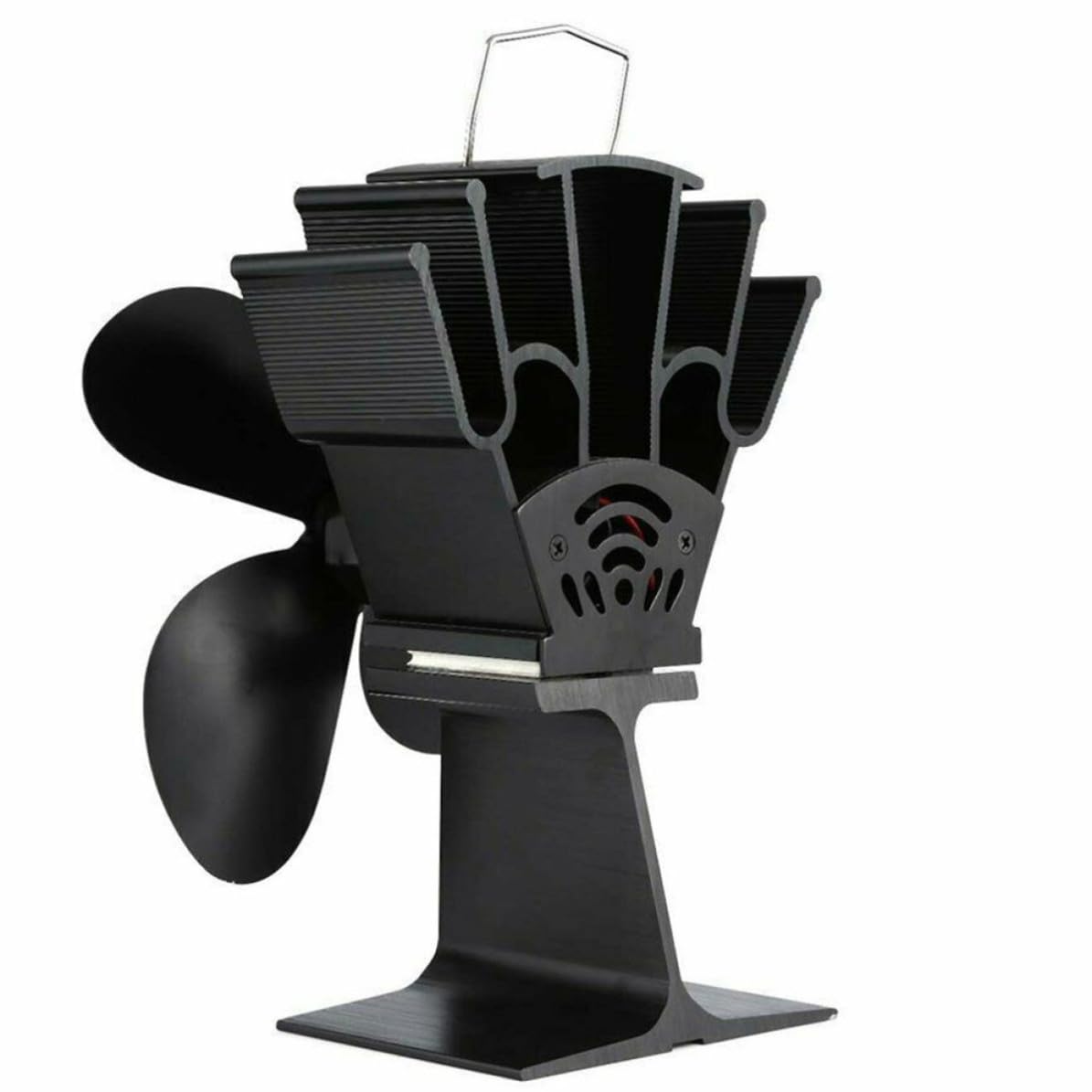 Alipis Ventilador de Chimenea Térmico de 4 Aspas, Aluminio Anodizado Negro