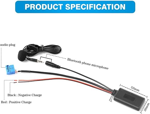 Miniatura 2 de Adaptador auxiliar de audio Bluetooth con micrófono, adaptador AUX de audio compatible con BMW Z4 E85 2003-2008, compatible con BMW Z4 E86