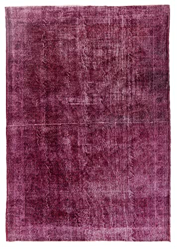 9X13 Ft One-Of-A-Kind Distressed Handmade Mid-Century Turkish Area Rug Over-Dyed In Red, Ideal For Contemporary Interiors. A314 #TOP22