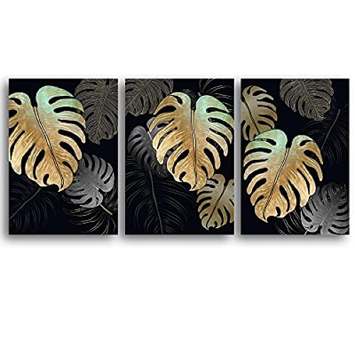 Plante jaune nordique sur toile moderne au design abstrait