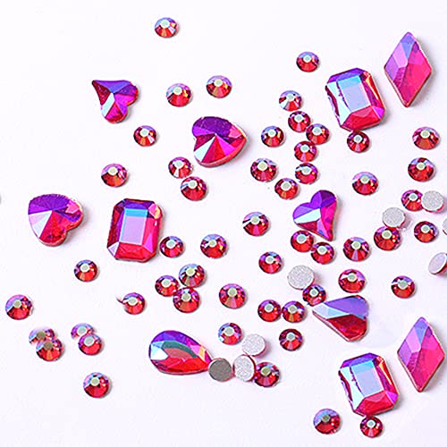 Belicey Purple Ab Nail Art Rhinestones Flatback Round Crystals Beads Gems Stones Multi Shapes 3D Rhinestone Charms For Nail Art Diy Crafts Clothes Shoes Jewelry Christmas #TOP1