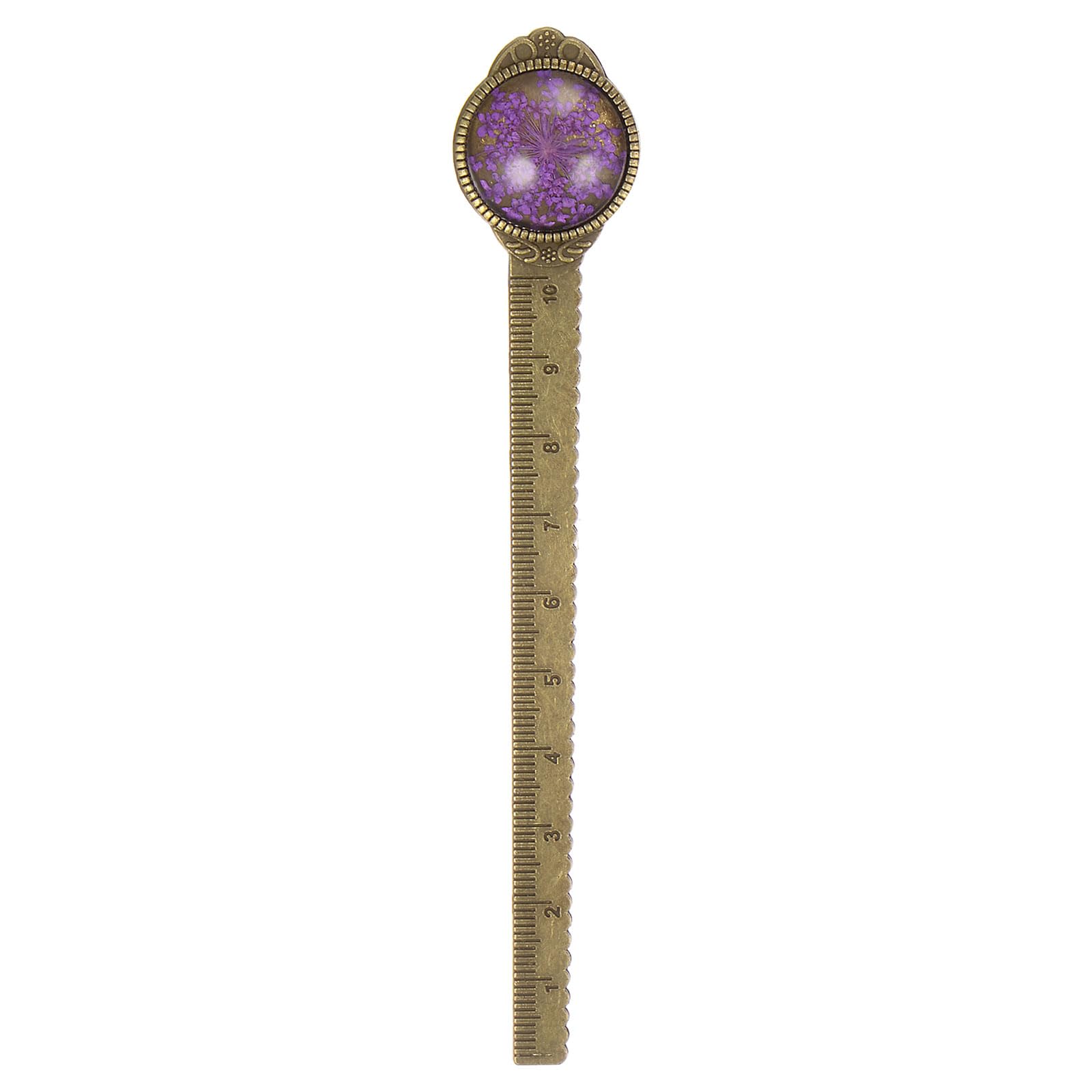 QUARKZMAN Iardeco Bladwijzer, liniaal, metaal, 10 cm, vintage, retro, bladwijzer, meetinstrument voor kantoor, zool, cadeau, leraar, roze