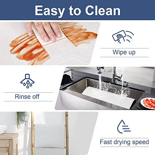 Dk177 Dish Drying Mat For Kitchen Counter, Super Absorbent Dish Mat, Non-Slip Heat-Resistant Easy Clean Dishes Drainer Mats, Dish Rack Pad, Coffee Mat Kitchen Counter Mat (Streams, 16*12) #TOP3