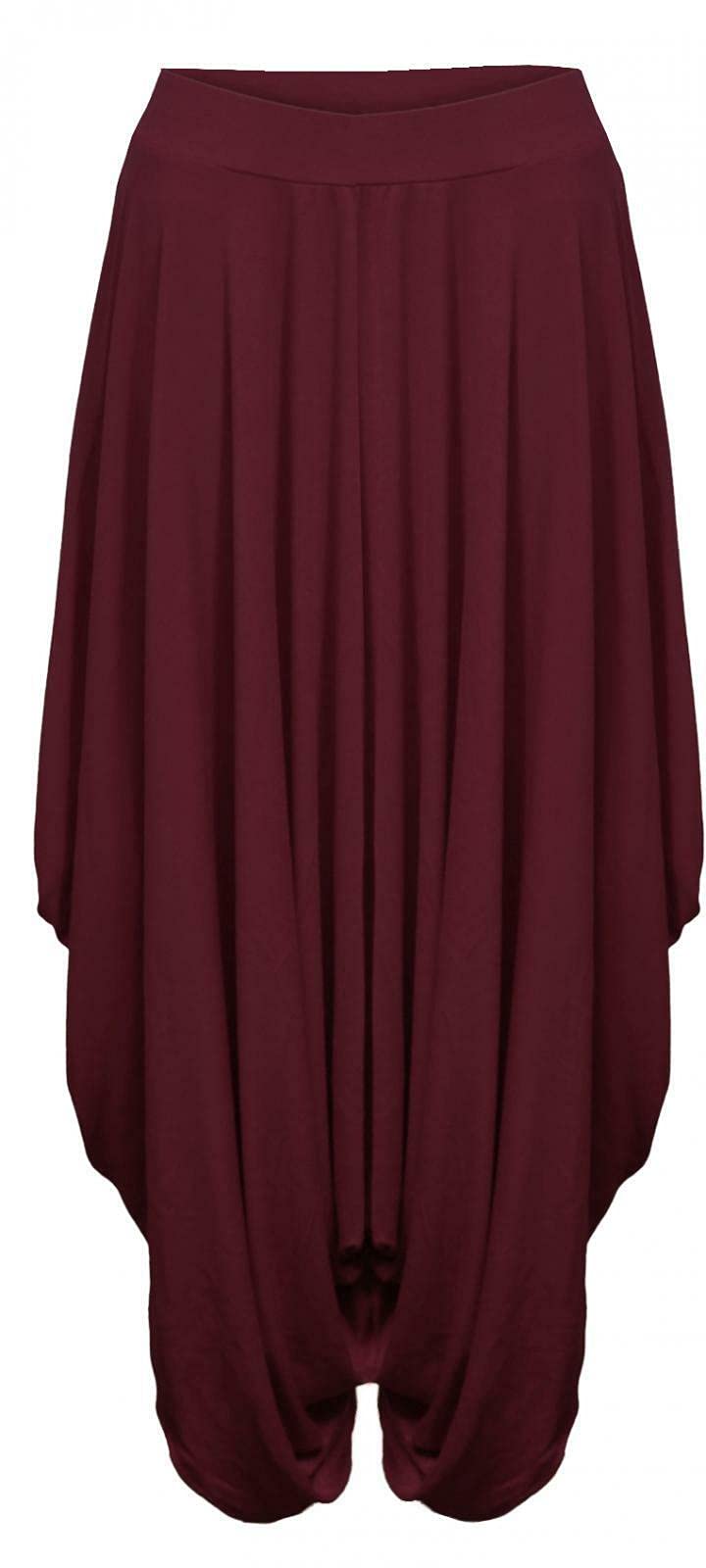 Fashion 7Star Women's Wine Gathered Draped Baggy Harem Pants Trousers Lagenlook Alibaba Trousers Uk 8-26