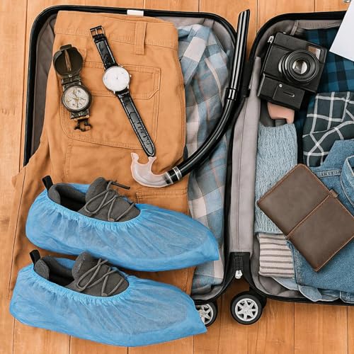 Schuhüberzieher Einweg100 Stück (50 Paar) Vliesmaterial Staubdicht, rutschfest Faltbar Einheitsgröße Schuh Überzieher Einweg, Schuhe/Fußböden/Teppiche Sauber und Ordentlich zu Halten