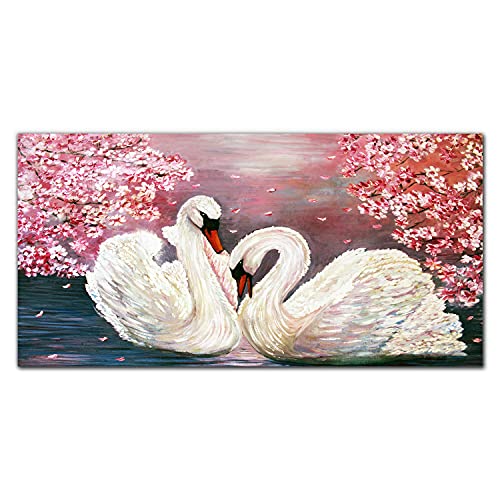 Tableau en Verre Acrylique 100x50cm Coloray - Décoration Murale Cygnes