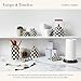 MACKENZIE-CHILDS Medium Enamel Canister, Kitchen Storage Container for Flour and Sugar, 1.42 Liters, Black-and-White Courtly Check