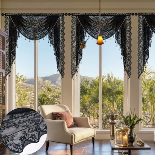 Cortinas de encaje americano elegantes con cuentas para iluminar tu dormitorio 3