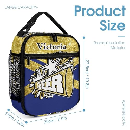 Custom Cheer Gold Blue Glitter Backpack with Lunch Box & Pencil Case for Kids Girls Boys School Backpack 16 Inch4