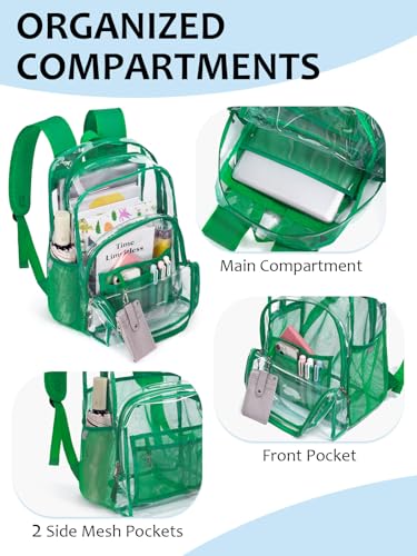 Image of Clear Backpack for School, Heavy Duty Transparent Bookbag