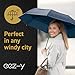 Windproof Travel Umbrellas for Rain - Lightweight, Strong, Compact with & Easy Auto Open/Close Button for Single Hand Use - Double Vented Canopy for Men & Women