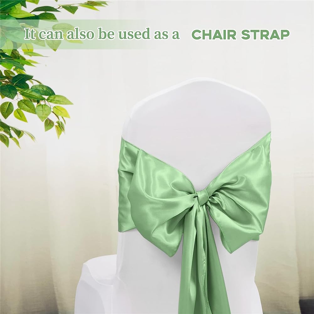 JoliJour Camino de Mesa Saten,Paquete de 20 Caminos de Mesa de Satén Liso de 30*275CM,Rectángulo y Decoraciones de Mesa Redonda para Bodas,Decoraciones para Fiestas de Cumpleaño,Banquete,Verde