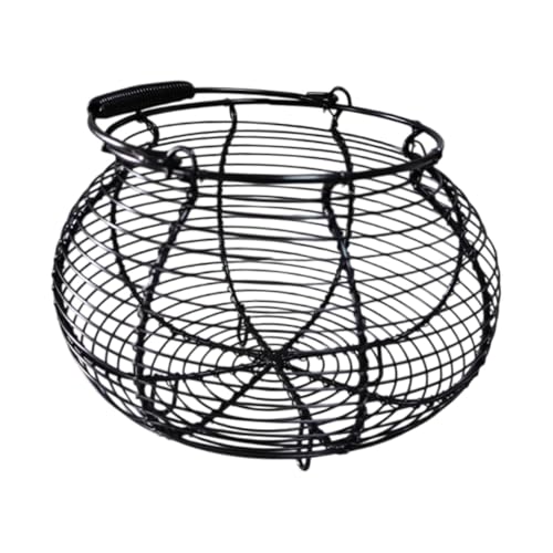 dijiusidy Cesta de alambre para huevos frescos, cesta de metal rústica para recolección huevos frescos, con asa cómoda, fácil transportar, alambre para recolección .