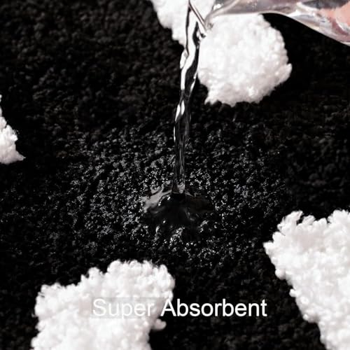 Image of Set of 2 Micro Anti Skid Bath Mat for Home Kitchen, Office, Water Absorbent Machine Washable and Quick Dry Luxury Mats for Bathroom, Kitchen, Entrance. (Blue Home)