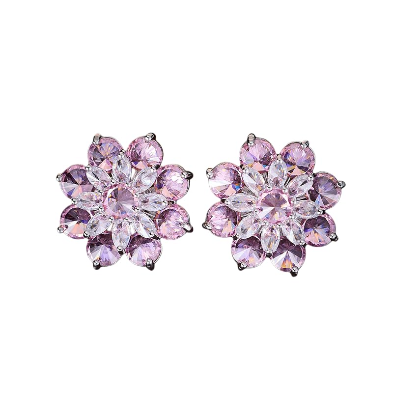 Boucles d'oreilles moissanite fleur or 14k pour femme minimaliste