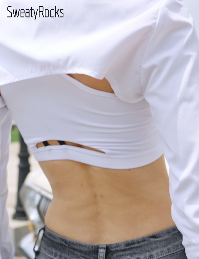 SweatyRocks Women's Long Sleeve Button Front Collared Ultra Crop