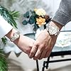 OLEVS Relojes de pareja para San Valentín, set de 2 para hombre y mujer, regalo romántico de boda, elegantes y casuales para parejas 4