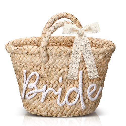 Bolso de playa de cuerda de algodón para novia miniatura 1